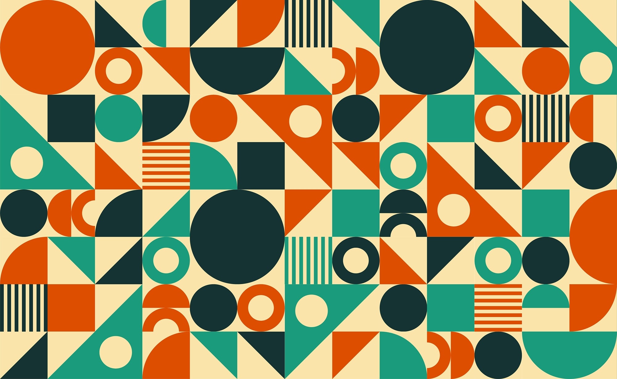 Retro Chic Orange and Green Edition Murals