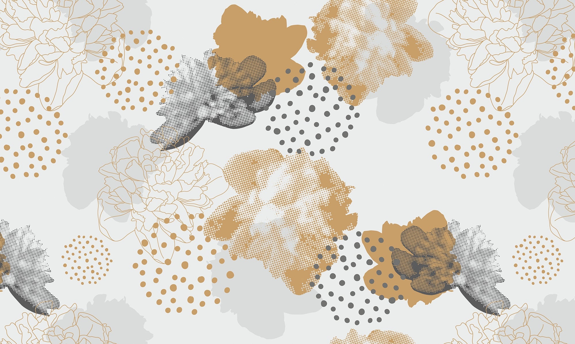 Sleek Modern Floral Tapestry Wall Murals