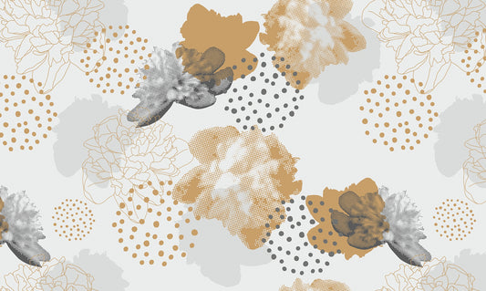 Sleek Modern Floral Tapestry Wall Murals