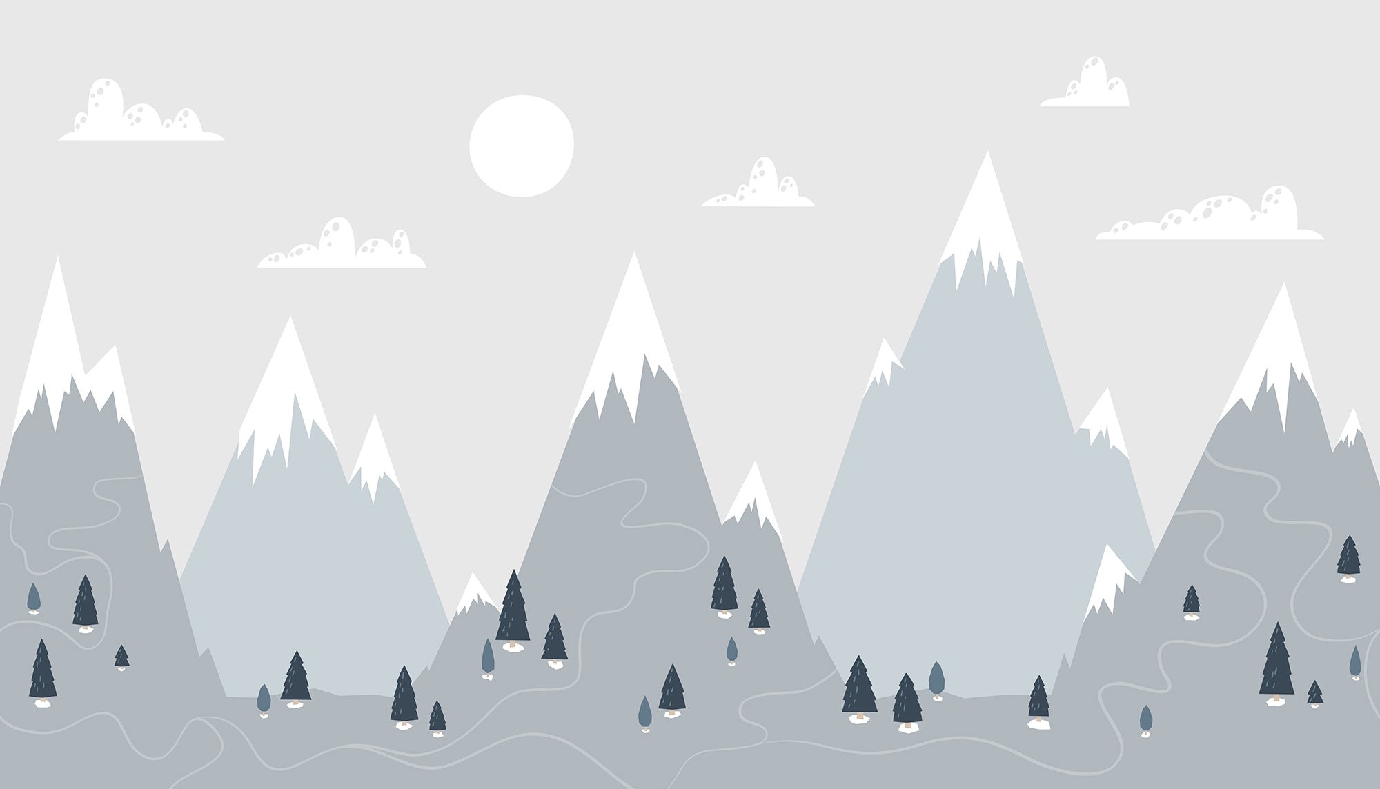 Modern Scandinavian Alpine Charm Murals