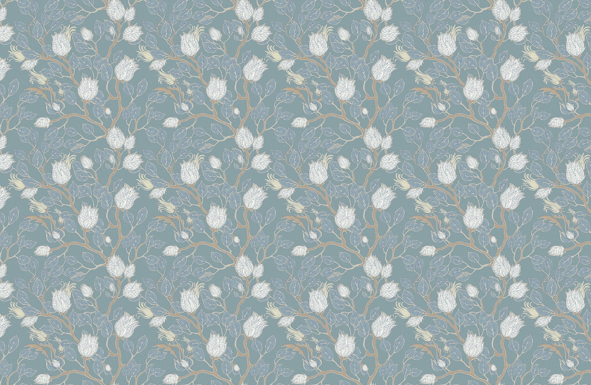 Misty Turquoise Elegance Wallpaper