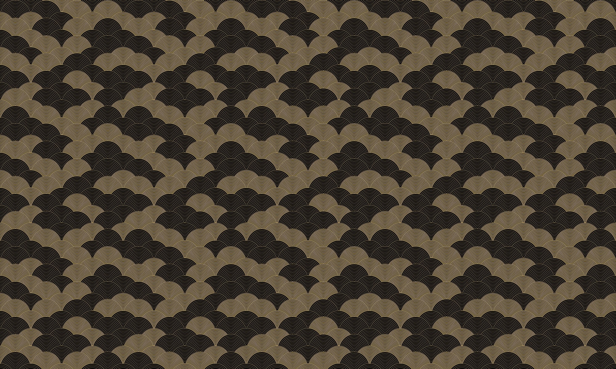 Black and Gold Coastal Whirlpool Wallpaper