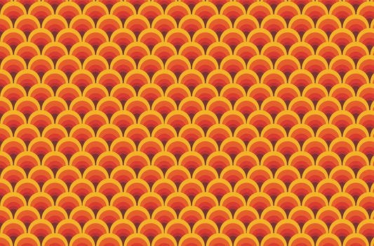 Bold Orange Arch Patterns Wallpaper for Walls