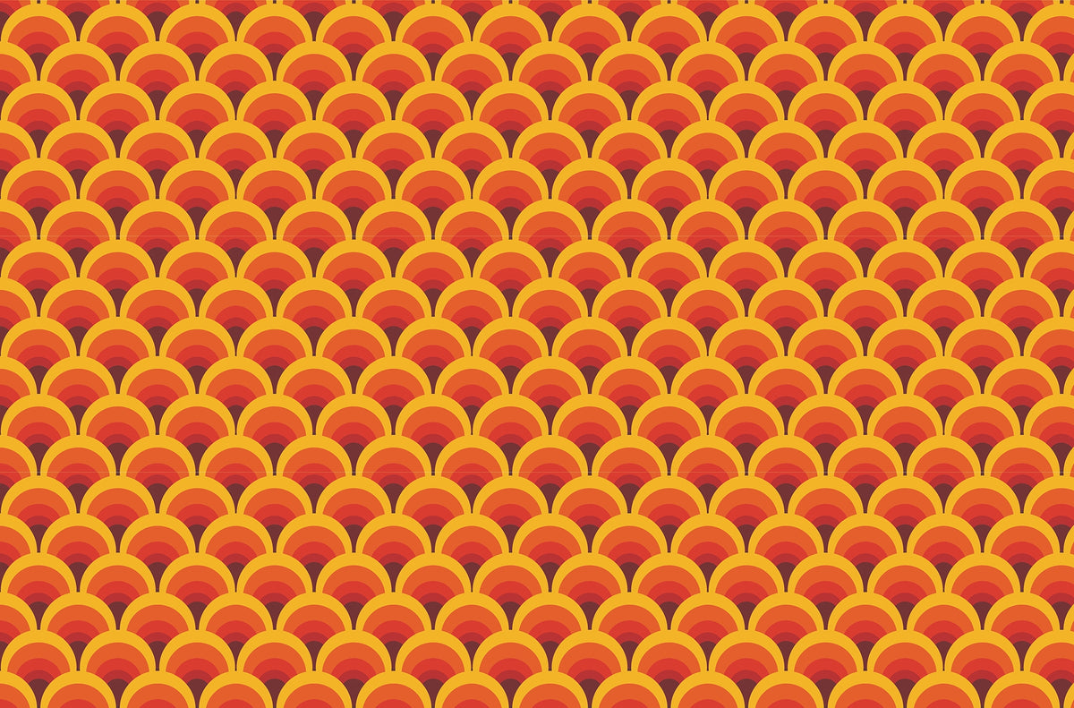Bold Orange Arch Patterns Wallpaper for Walls in your room — zoomed