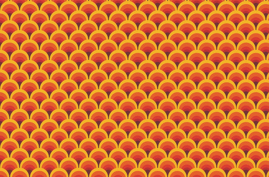 Bold Orange Arch Patterns Wallpaper for Walls