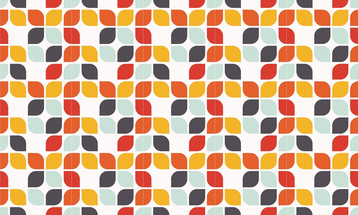 Vintage Geometric Mosaic Wallpaper in your room