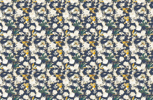 Peony Paradise with Feathered Friends Wallpaper