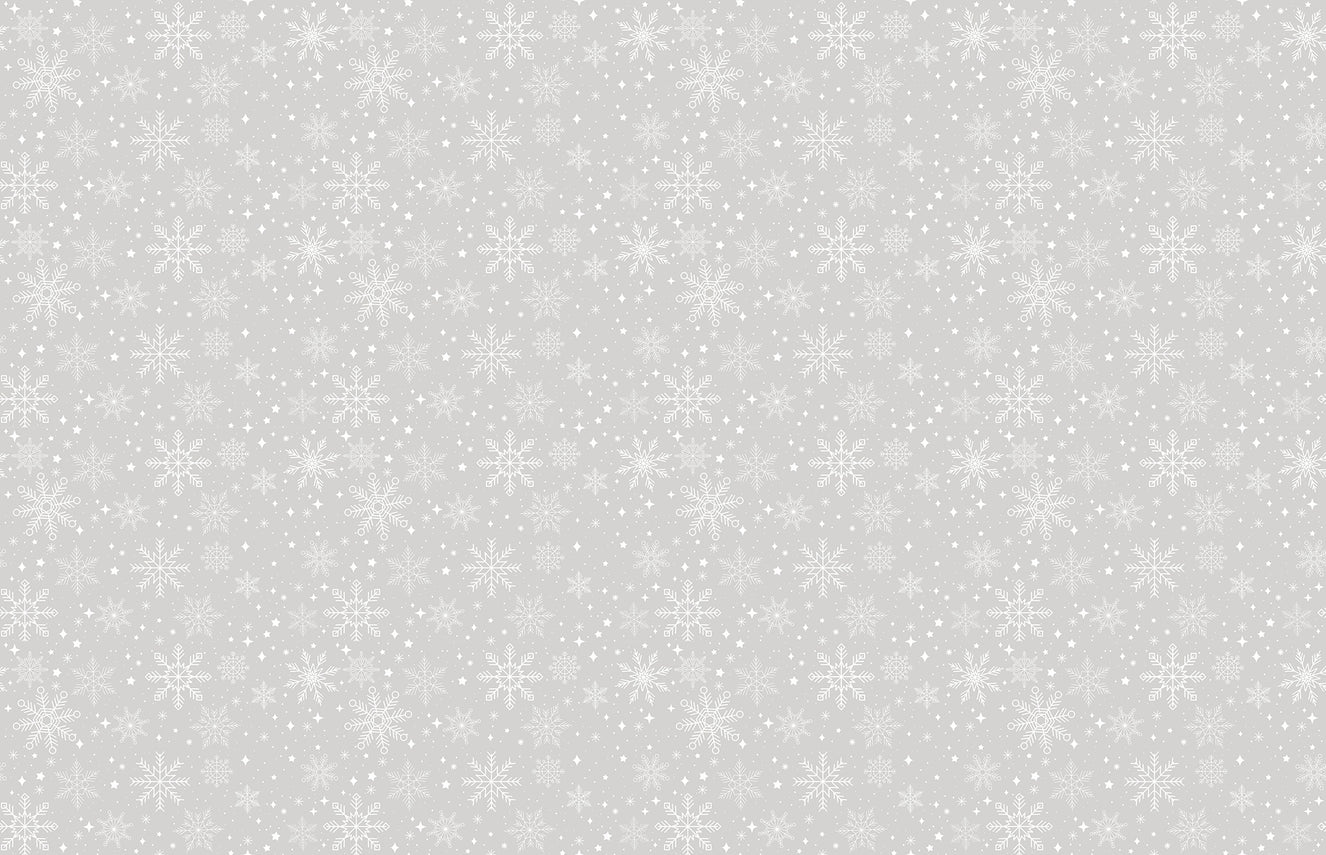 Winter Magic Gray Snowflake Patterns Wallpaper