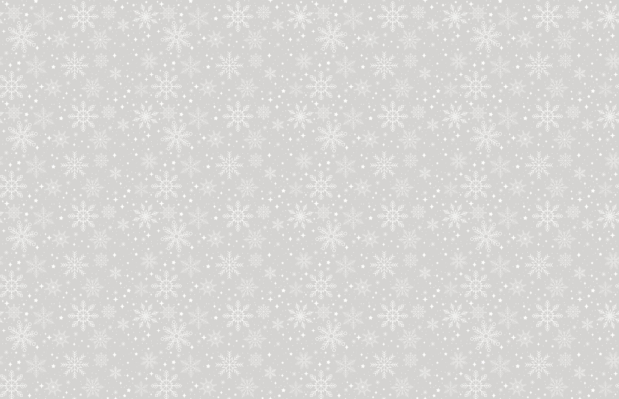 Winter Magic Gray Snowflake Patterns Wallpaper