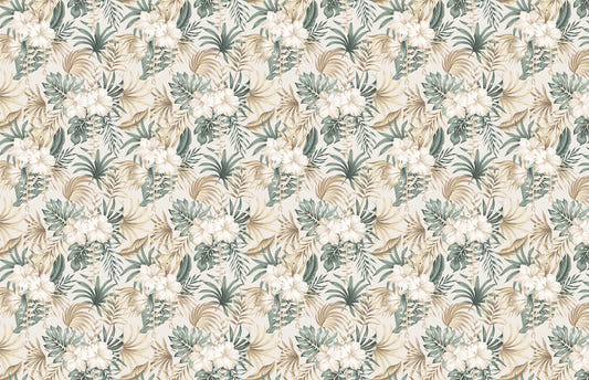 Floral Tropics Foliage Palm Leaves Wallpaper