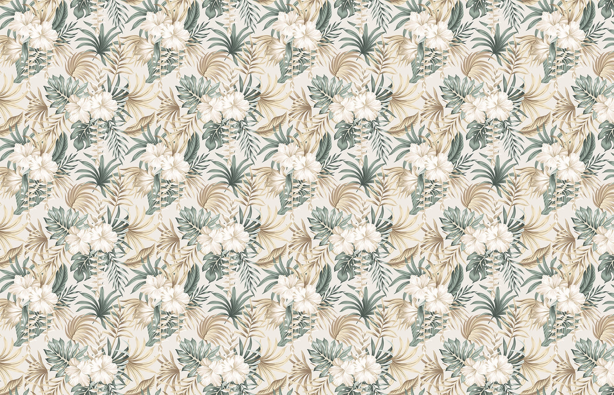 Floral Tropics Foliage Palm Leaves Wallpaper in your room — zoomed