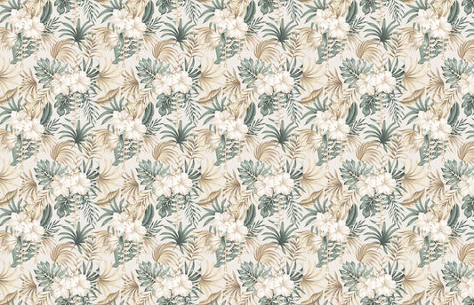 Floral Tropics Foliage Palm Leaves Wallpaper