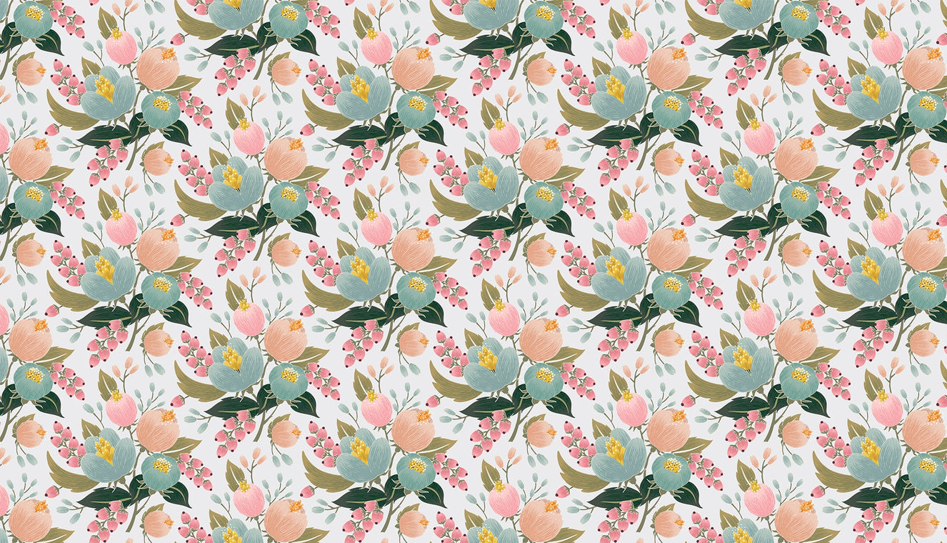 Repeated Flower Pattern Wallpaper for Walls