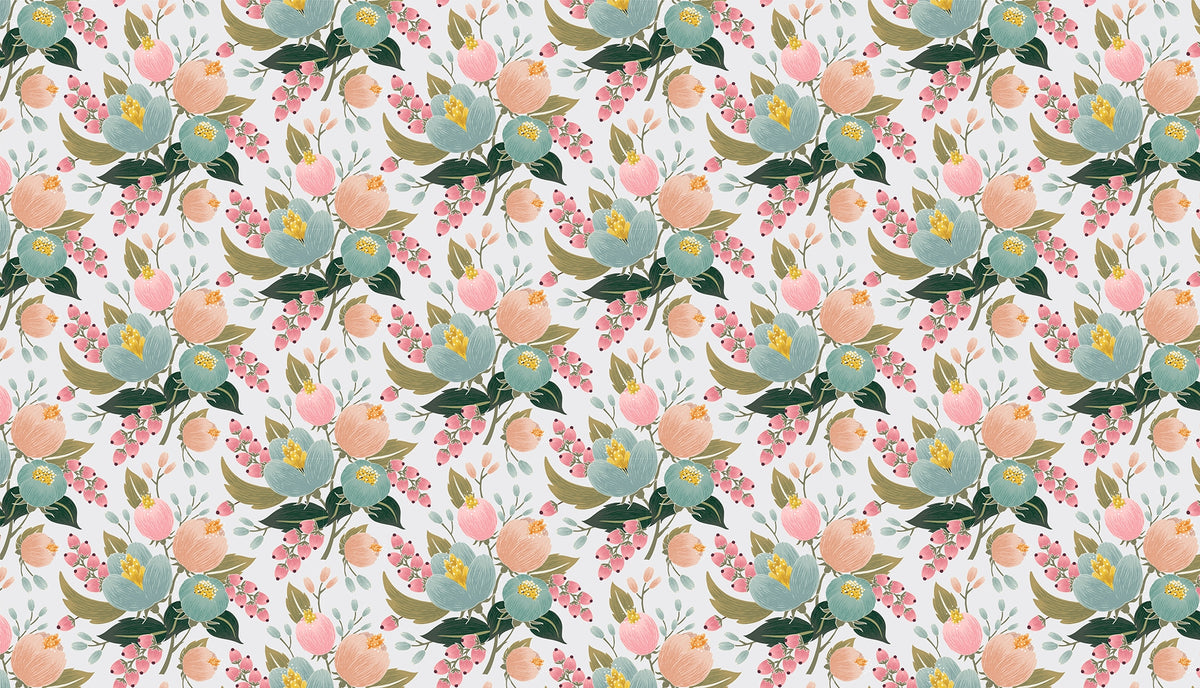 Repeated Flower Pattern Wallpaper for Walls in your room