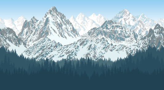 Snowy Mountains Tropical Forest Murals