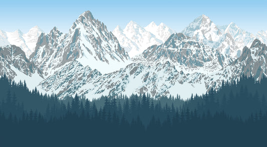 Snowy Mountains Tropical Forest Murals