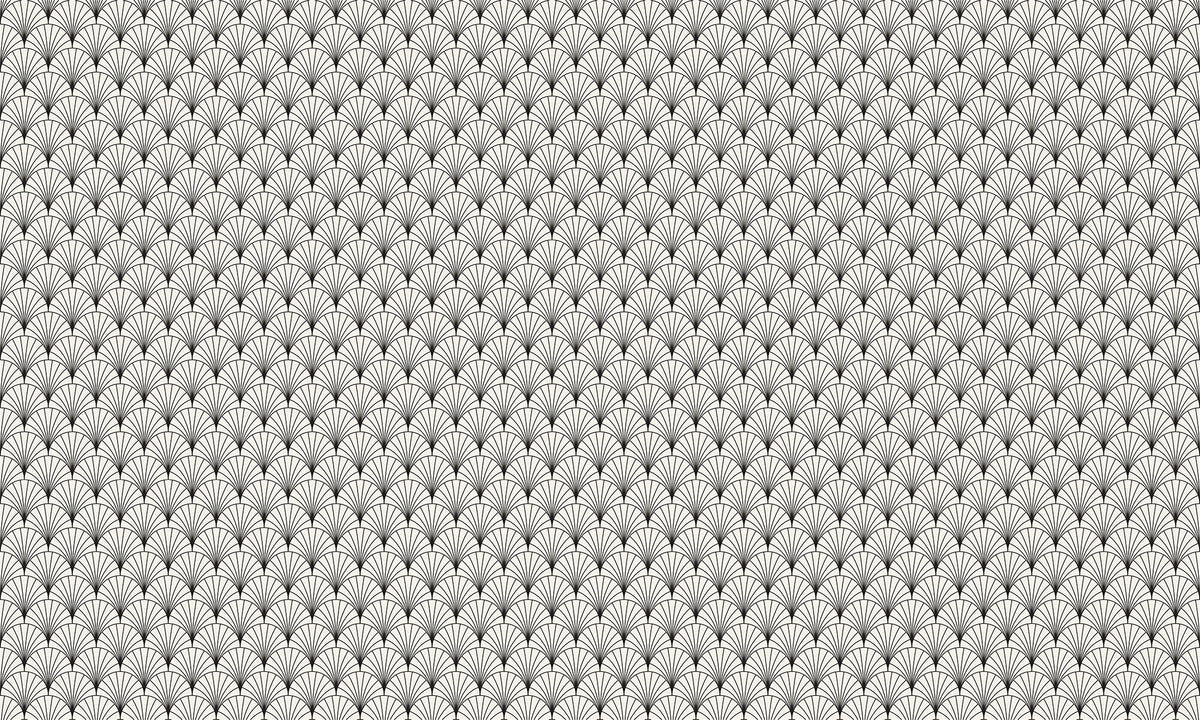 Peel & Stick Black Arch Symmetry Wallpaper in your room — zoomed