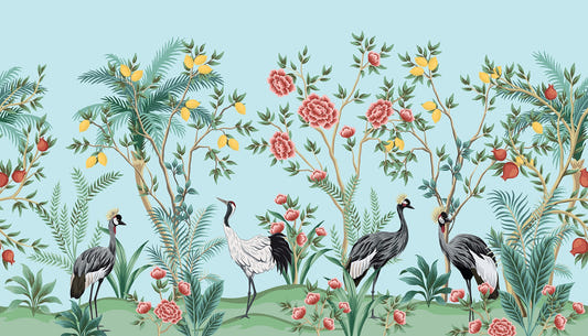 Palm Tree Whispers in Chinoiserie Style Murals