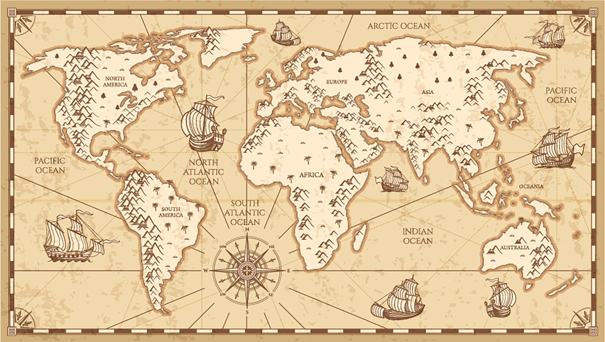 Old Vintage Part of World Map Murals in your room
