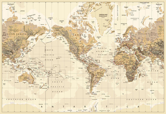Antique World Map Wallpaper Murals