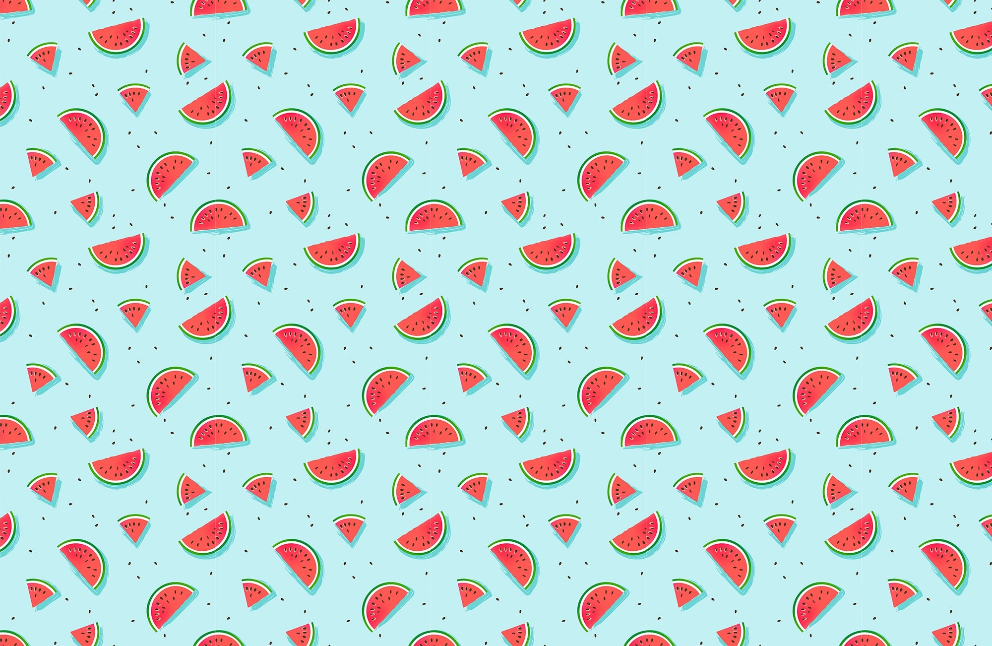 Watermelon Fruit Repeat Pattern Wallpaper
