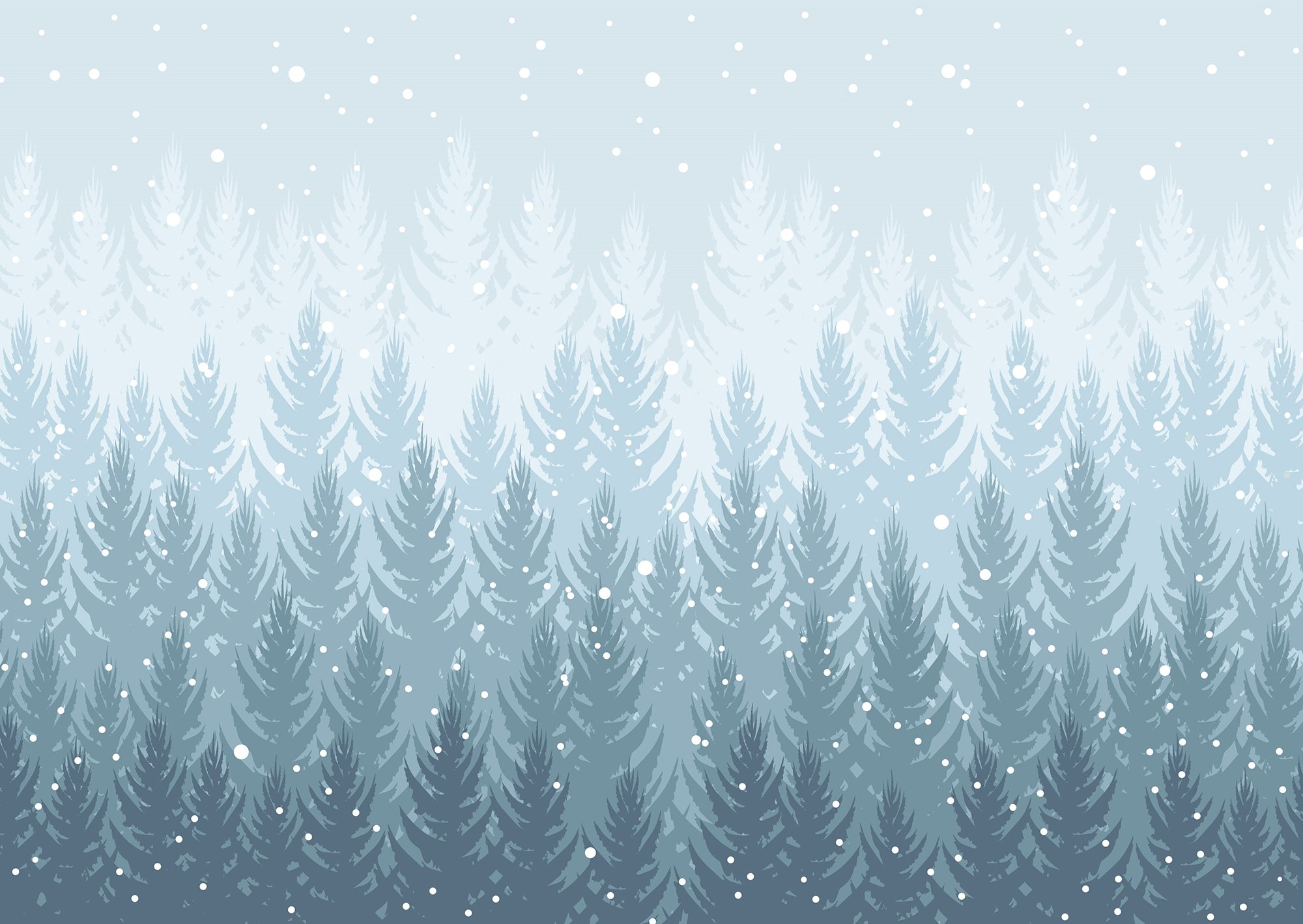Removable Tropical Winter Forest Wallpaper