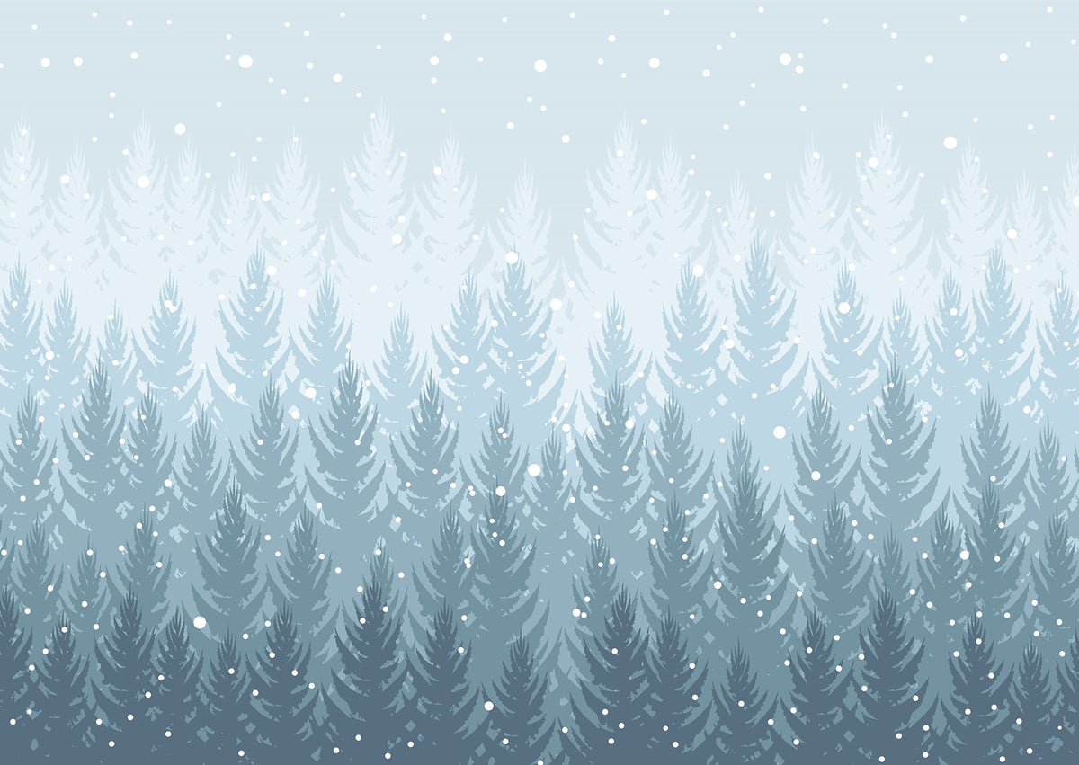 Removable Tropical Winter Forest Wallpaper in your room — zoomed