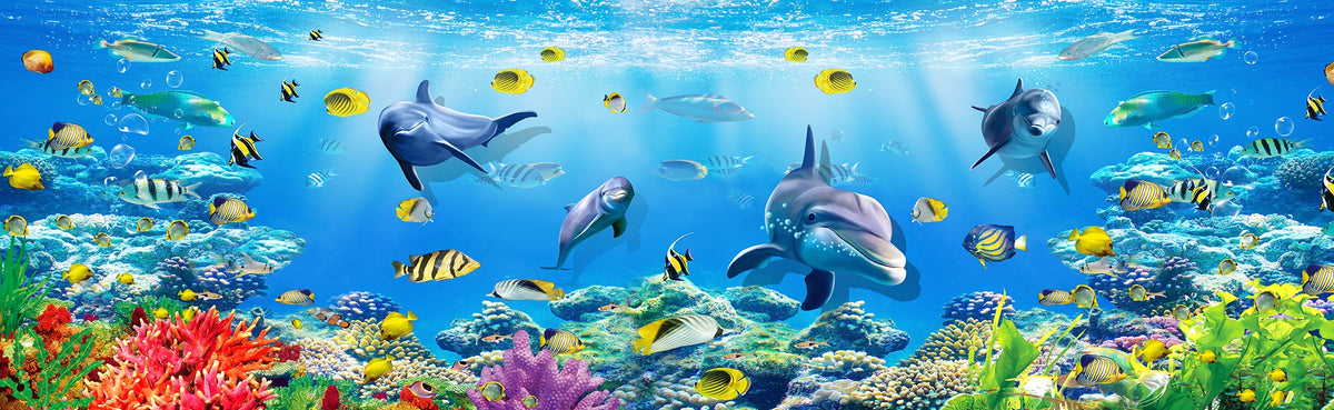 Marine Magic Underwater Dolphin Murals in your room — zoomed