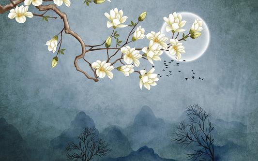 Floral Japanese Art Printed Wallpaper Murals