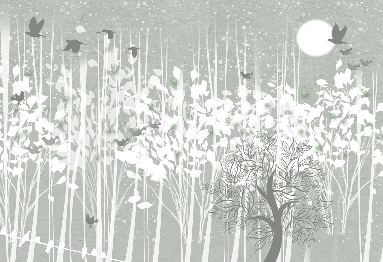Magical Snowy Forest Wall Scenery Murals