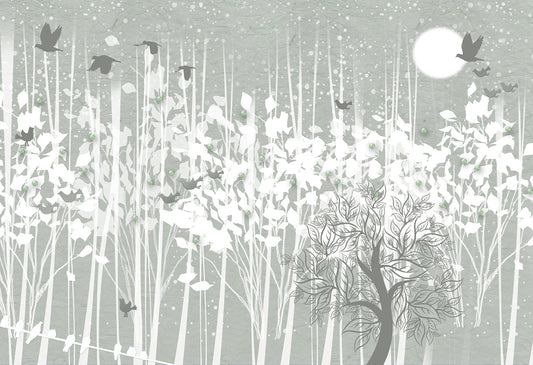 Magical Snowy Forest Wall Scenery Murals