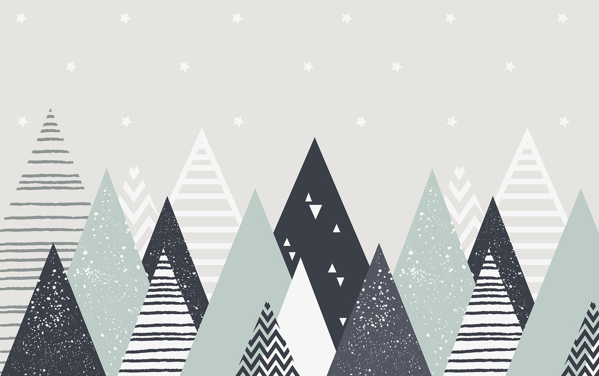 Peel & Stick Triangle Patterns Wallpaper Murals in your room — zoomed