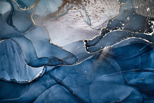 Dark Blue Marble Faux Wallpaper Murals