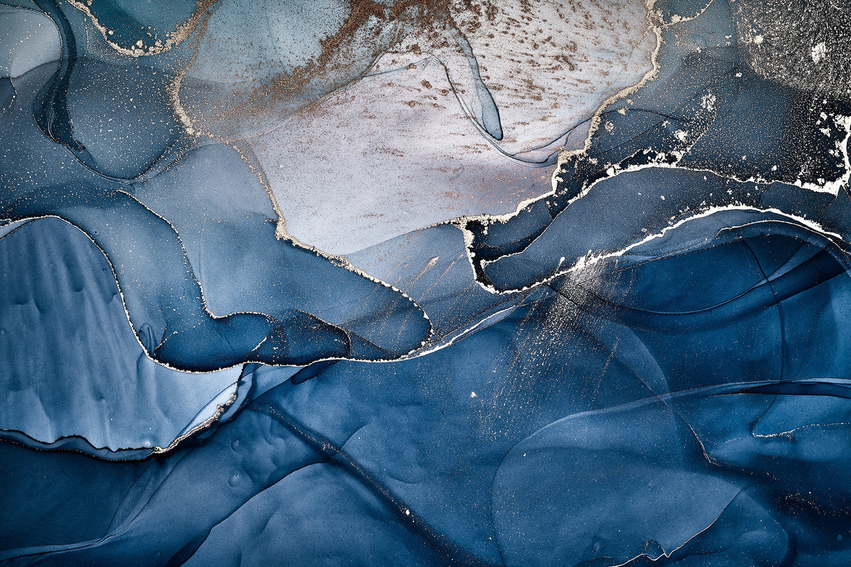 Dark Blue Marble Faux Wallpaper Murals in your room