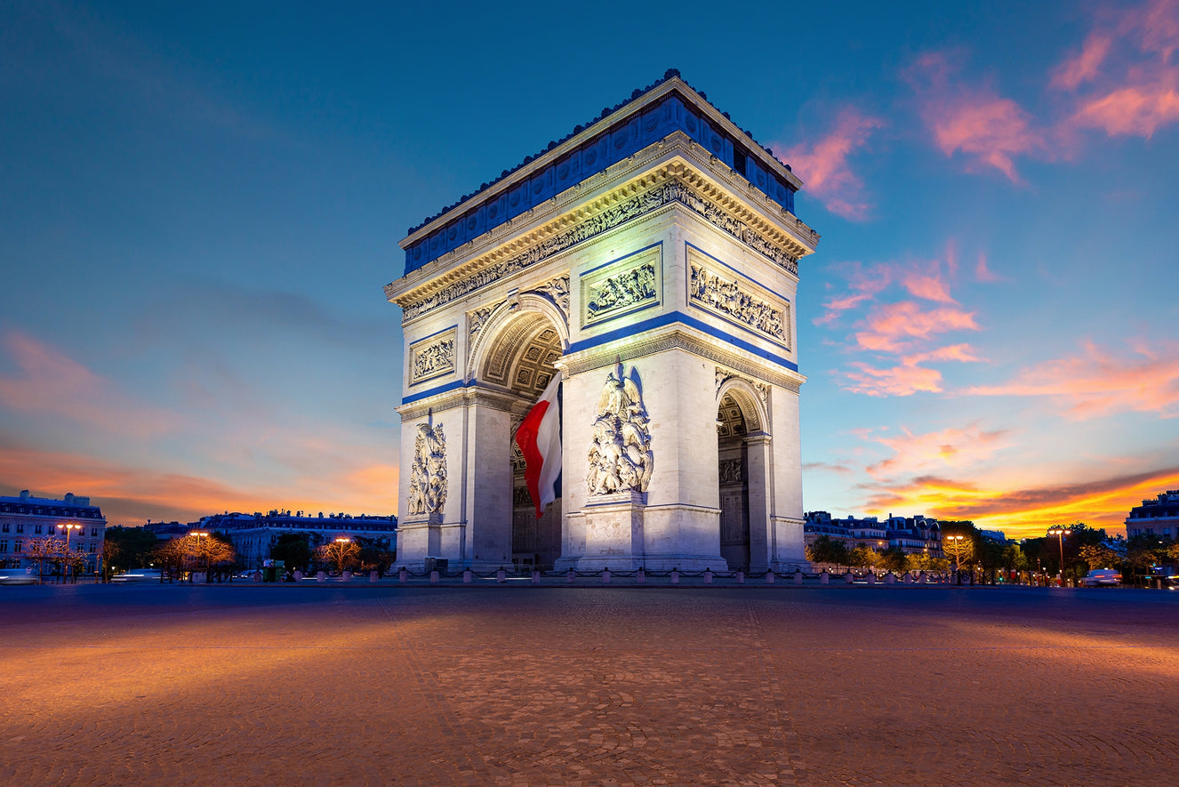 Parisian Nocturne Arc de Triomphe Nighttime Mural