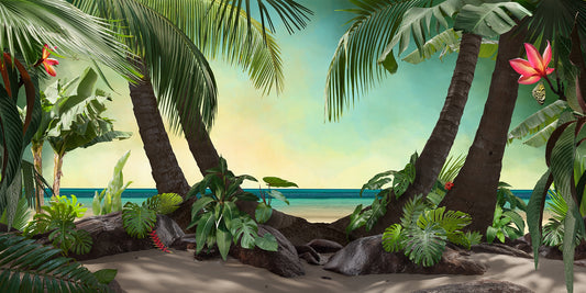 Tropical Beach View Wallpaper Murals