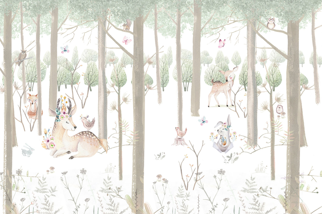 Serene Wilderness Watercolor Wallpaper Mural