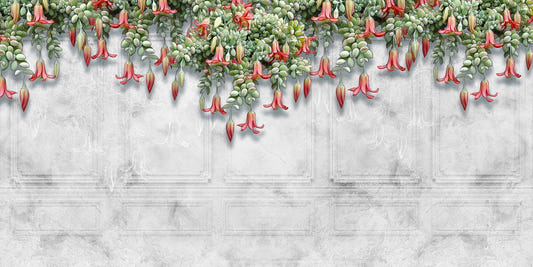 Tropical Blooms on Concrete Murals