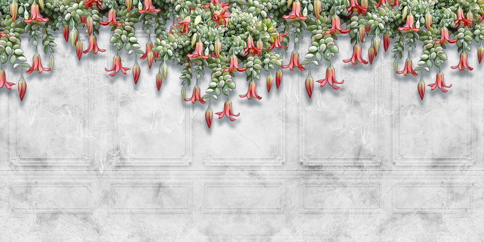 Tropical Blooms on Concrete Murals