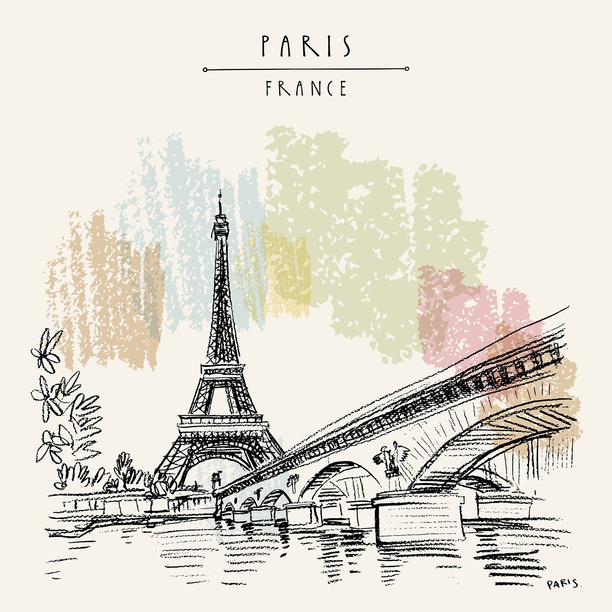 Sketches of Paris Removable Wall murals