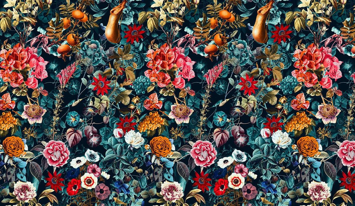 Inky Floral Intrigue Wallpaper for Walls in your room