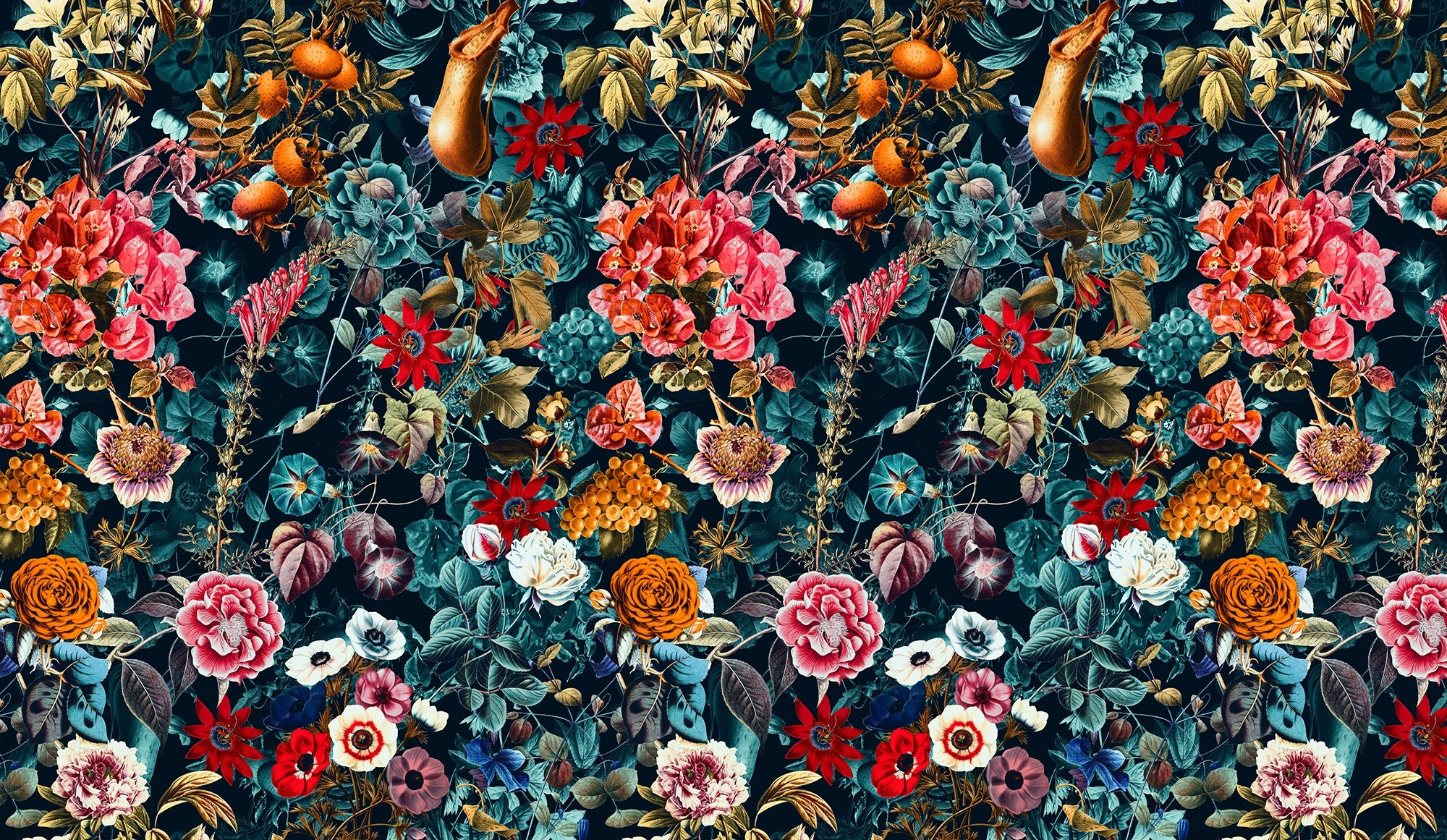 Inky Floral Intrigue Wallpaper for Walls