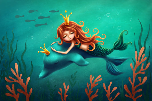 Enchanting Mermaid and Dolphin Ride Murals