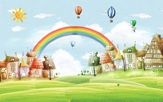 Rainbow & Balloons in Kids Fantasy City Murals