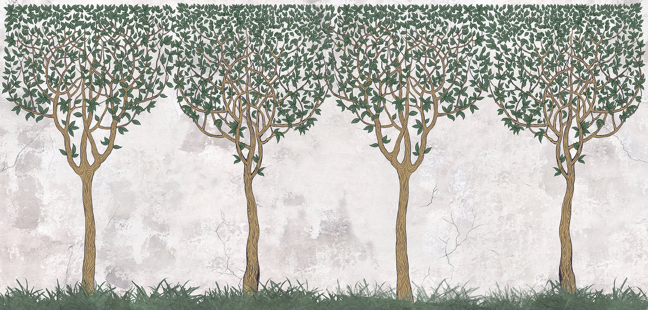 Green Painted Forest Wallpaper Murals