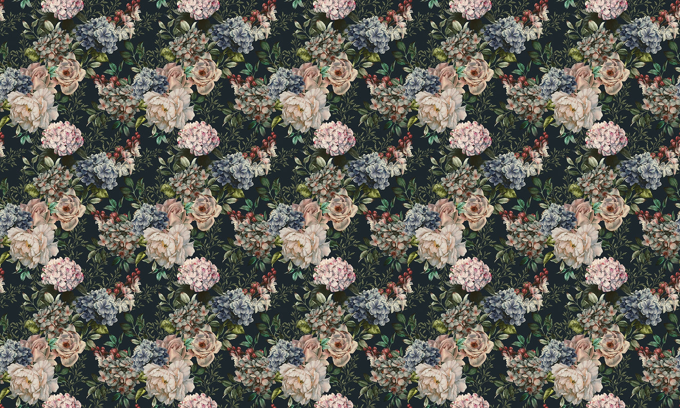 Midnight Garden Floral Wallpaper for Walls