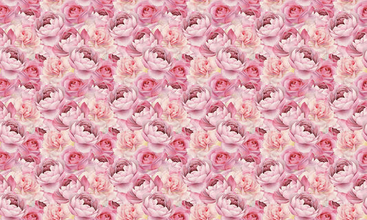 Pink Watercolor Rose Patterns Wallpaper