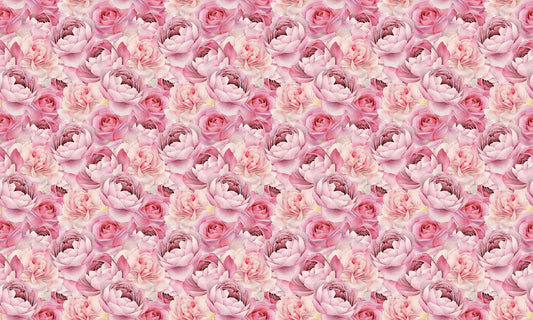 Pink Watercolor Rose Patterns Wallpaper