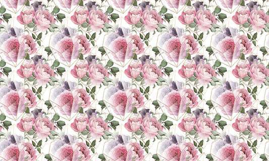Romantic Rosewater Floral Pattern Wallpaper