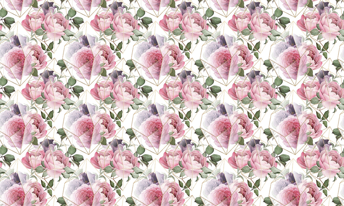 Romantic Rosewater Floral Pattern Wallpaper in your room — zoomed